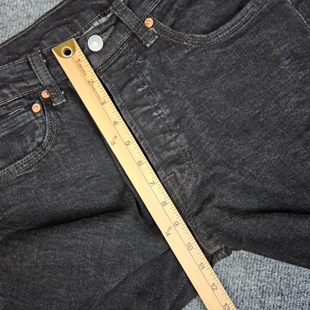 Levis 501 Jeans Mens 32x30(28) Black Dark Wash Button Fly Straight Leg Denim